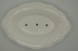 Preview: Seifenschale Keramik mit Rosenprägung oval