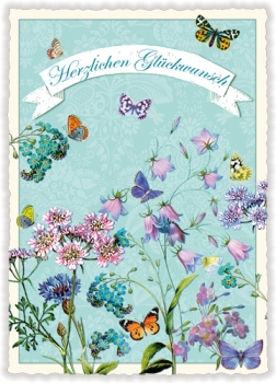 Nostalgiekarte Blumenwiese