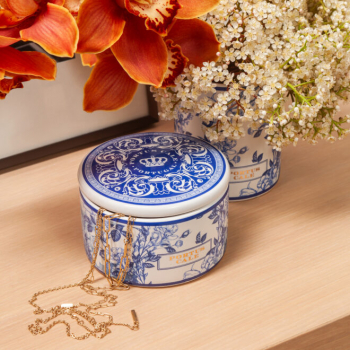 Preview: Gold & Blue Seife in Porzellandose