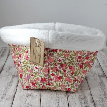 Kosmetikkorb Blumen rosa-pink