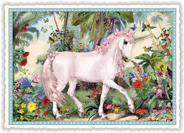 Nostalgiekarte Einhorn
