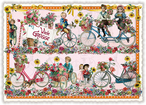 Nostalgiekarte Fahrräder