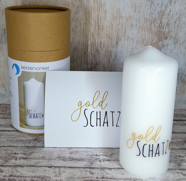 Spruchkerze Goldschatz