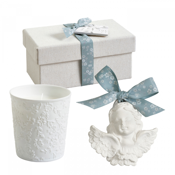 Präsentbox Duftkerze und Duftstein Poudre de Riz