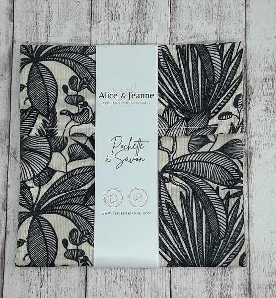 Seifentasche Dschungel schwarz-weiß