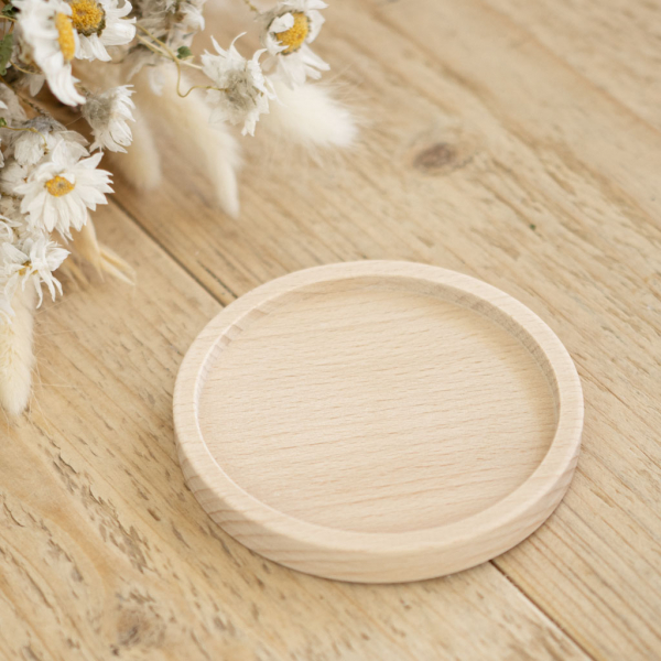 Kerzenteller Buchenholz