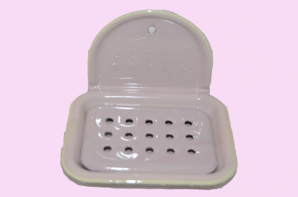 Seifenschale Emaille rosa